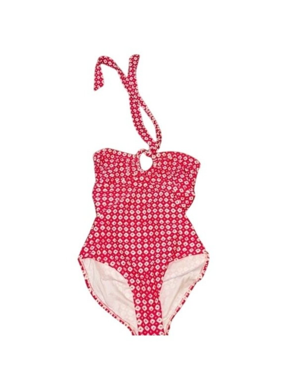 Old Navy Womens Pink & White Halter One-Piece Swimsuit Size XS